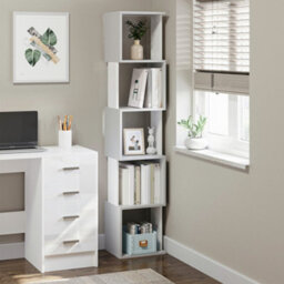 Homcom 5-Tier Bookshelf Freestanding Bookcase Storage Shelves, Light Grey