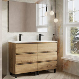 Banyetti Vatilla 1200mm Floorstanding Vanity Unit With Athena Basin - Ostippo Oak - thumbnail 2