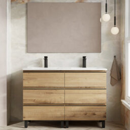 Banyetti Vatilla 1200mm Floorstanding Vanity Unit With Athena Basin - Ostippo Oak - thumbnail 1