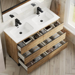 Banyetti Vatilla 1200mm Floorstanding Vanity Unit With Athena Basin - Ostippo Oak - thumbnail 3