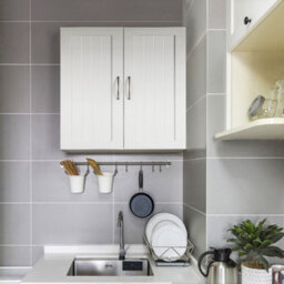 Yaheetech White Wall Mount Cabinet Storage Organizer With Adjustable Shelf For Bathroom/living Room/kitchen - thumbnail 3