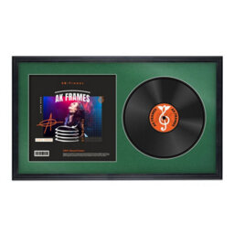 "30X17"" Black Classic Vinyl Record Frame With Emerald Mount For 12 Inch Lp Album Cover & Disc - Ak Frames"