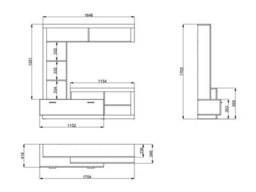 Amos Mann Furniture Glen Concrete Grey Effect And White Entertaiment Unit Wall Tv Cabinet - thumbnail 5