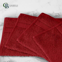 Casabella 12 Pack Flannel Face Cloth - 100% Cotton Face Towels Soft & Absorbent Super Quality Washcloths - thumbnail 7
