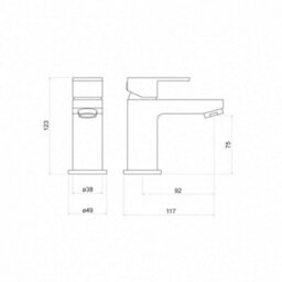 FNX Bathrooms Gloss White 400 Wall Hung Basin Sink Vanity Unit & Matt Black Form Basin Tap & Handle - thumbnail 4