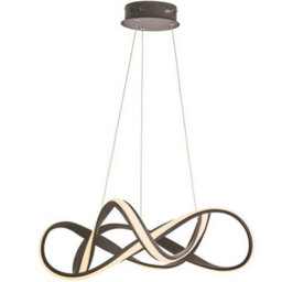 Led Ceiling Pendant Light 44W Warm White 630mm Brown Loop Feature Strip Lamp - thumbnail 3