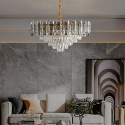 Ledsone Modern Round Crystal Chandeliers Luxury Ceiling Raindrop Pendant Light 60Cm - thumbnail 4