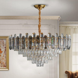 Ledsone Modern Round Crystal Chandeliers Luxury Ceiling Raindrop Pendant Light 60Cm - thumbnail 1