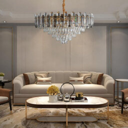 Ledsone Modern Round Crystal Chandeliers Luxury Ceiling Raindrop Pendant Light 60Cm - thumbnail 5