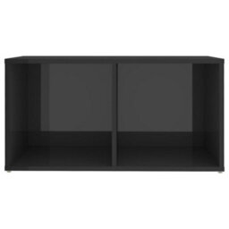 Berkfield Classic Tv Cabinet High Gloss Grey 72X35X36.5 Cm Engineered Wood - thumbnail 5