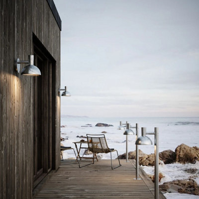 Nordlux Arki Outdoor Galvanized Steel Wall Light Coastal/marine Safe Silver,mains - image 1