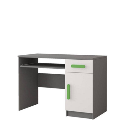 Arte Dynamic Grey And White Computer Desk H760mm W1100mm D500mm - Lime Handles For Energetic Workspaces - image 1