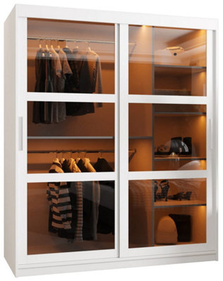 Arte  Parma 150Cm Sliding Door Wardrobe In Crisp White - Elegant Storage With Smoked Glass Panels - image 1