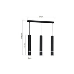 Milagro Joker Contemporary Pendant Lamp 5Xgu10 Hand Made Cylindrical Style Light Finished In Matt Black With Chrome Detail - thumbnail 6