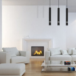 Milagro Joker Contemporary Pendant Lamp 5Xgu10 Hand Made Cylindrical Style Light Finished In Matt Black With Chrome Detail - thumbnail 5