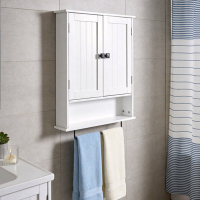 Living And Home Wall-Mounted E1-Grade Melamine-Faced Mdf Bathroom Cabinet With Adjustable Shelf White - image 1
