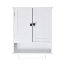 Living And Home Wall-Mounted E1-Grade Melamine-Faced Mdf Bathroom Cabinet With Adjustable Shelf White - thumbnail 3