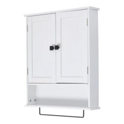 Living And Home Wall-Mounted E1-Grade Melamine-Faced Mdf Bathroom Cabinet With Adjustable Shelf White - thumbnail 4