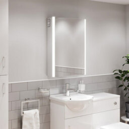 Affine Bathroom Led Mirror Cabinet Illuminated Shaver Socket Speakers Ip44 700 X 500mm - thumbnail 4