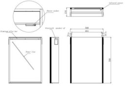 Affine Bathroom Led Mirror Cabinet Illuminated Shaver Socket Speakers Ip44 700 X 500mm - thumbnail 7
