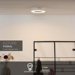 Lucide Foskal Large Led Flush Ceiling Light White 215 mm - thumbnail 3
