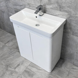 Hydros Vanity Basin Sink Wc Unit Bathroom Suite White Gloss Ross 700mm Unit - thumbnail 3