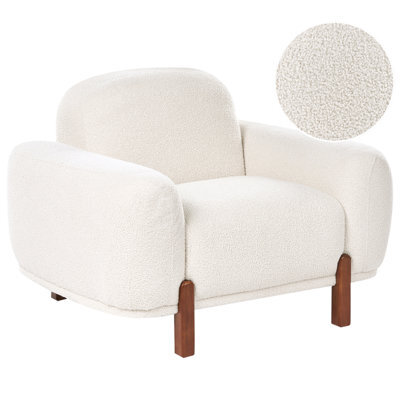 Beliani Modern Armchair Odnes Boucle White - image 1