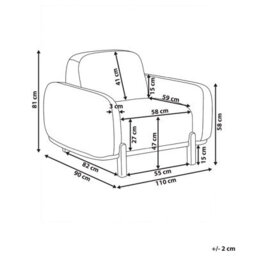 Beliani Modern Armchair Odnes Boucle White - thumbnail 3
