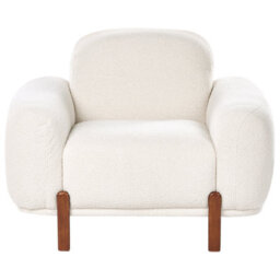 Beliani Modern Armchair Odnes Boucle White - thumbnail 5