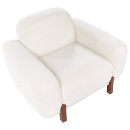 Beliani Modern Armchair Odnes Boucle White - thumbnail 7