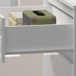 Harmin White Luxury 5 Drawer High Gloss Chest With Sleek Handleless Design - thumbnail 3