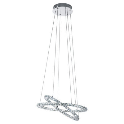 Elegant Chrome Plated Pendant Ceiling Light With Clear Crystal Shade And Led Bulb - image 1