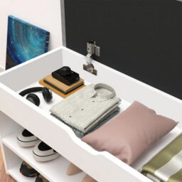 Shoe Bench Shoe Storage Rack Cabinet Organiser With Cushion Padded Seat - thumbnail 5