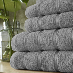 Smart Living Luxury 100% Cotton 8 Piece Super Soft Bathroom Towel Bale Set - Silver - thumbnail 4
