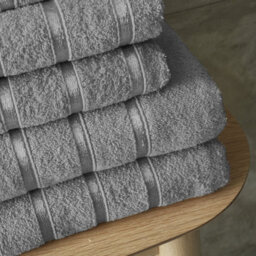 Smart Living Luxury 100% Cotton 8 Piece Super Soft Bathroom Towel Bale Set - Silver - thumbnail 5