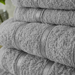 Smart Living Luxury 100% Cotton 8 Piece Super Soft Bathroom Towel Bale Set - Silver - thumbnail 7