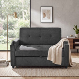 Btm 2 Seater Pull-Out Sofa Bed, Sleeper Loveseat With Cup Holders, Fold-Out Guest Sofa, Space Saving - thumbnail 7