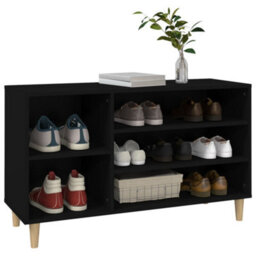 Berkfield Shoe Cabinet Black 102X36X60 Cm Engineered Wood - thumbnail 4