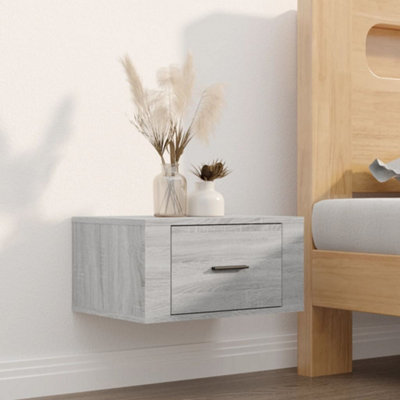 Berkfield Wall-Mounted Bedside Cabinet Grey Sonoma 50X36X25 Cm - image 1