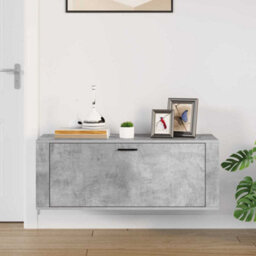 Berkfield Modern Wall Shoe Cabinet Concrete Grey 100X35X38 Cm Engineered Wood - thumbnail 3