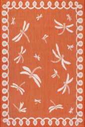 Orange Outdoor Rug, Animal Bordered Stain-Resistant Rug For Patio Decks Balcony, Modern Outdoor Area Rug-200Cm X 290Cm - thumbnail 4