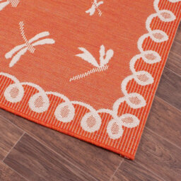 Orange Outdoor Rug, Animal Bordered Stain-Resistant Rug For Patio Decks Balcony, Modern Outdoor Area Rug-200Cm X 290Cm - thumbnail 3