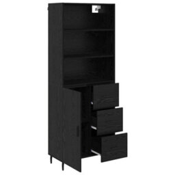 Walplus Highboard 2 Pcs Black Oak 69.5 X 34 X 180 Cm Engineered Wood - thumbnail 5