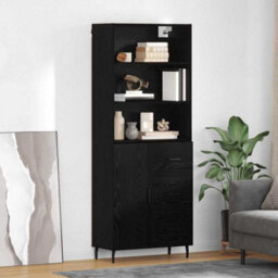 Walplus Highboard 2 Pcs Black Oak 69.5 X 34 X 180 Cm Engineered Wood - thumbnail 1