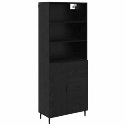 Walplus Highboard 2 Pcs Black Oak 69.5 X 34 X 180 Cm Engineered Wood - thumbnail 2