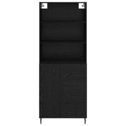 Walplus Highboard 2 Pcs Black Oak 69.5 X 34 X 180 Cm Engineered Wood - thumbnail 8