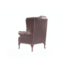 Chesterfield High Back Wing Chair Antique Brown Real Leather Bespoke In Mallory Style - thumbnail 8