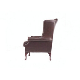 Chesterfield High Back Wing Chair Antique Brown Real Leather Bespoke In Mallory Style - thumbnail 6