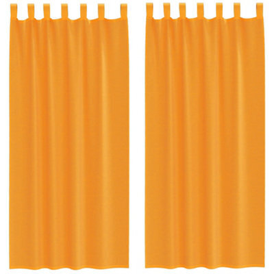 Berkfield Durable Voile Curtains With Loops 2 Pcs Orange 140X245 Cm