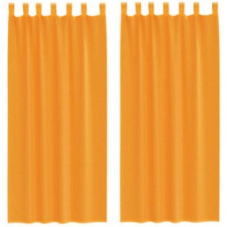 Berkfield Durable Voile Curtains With Loops 2 Pcs Orange 140X245 Cm